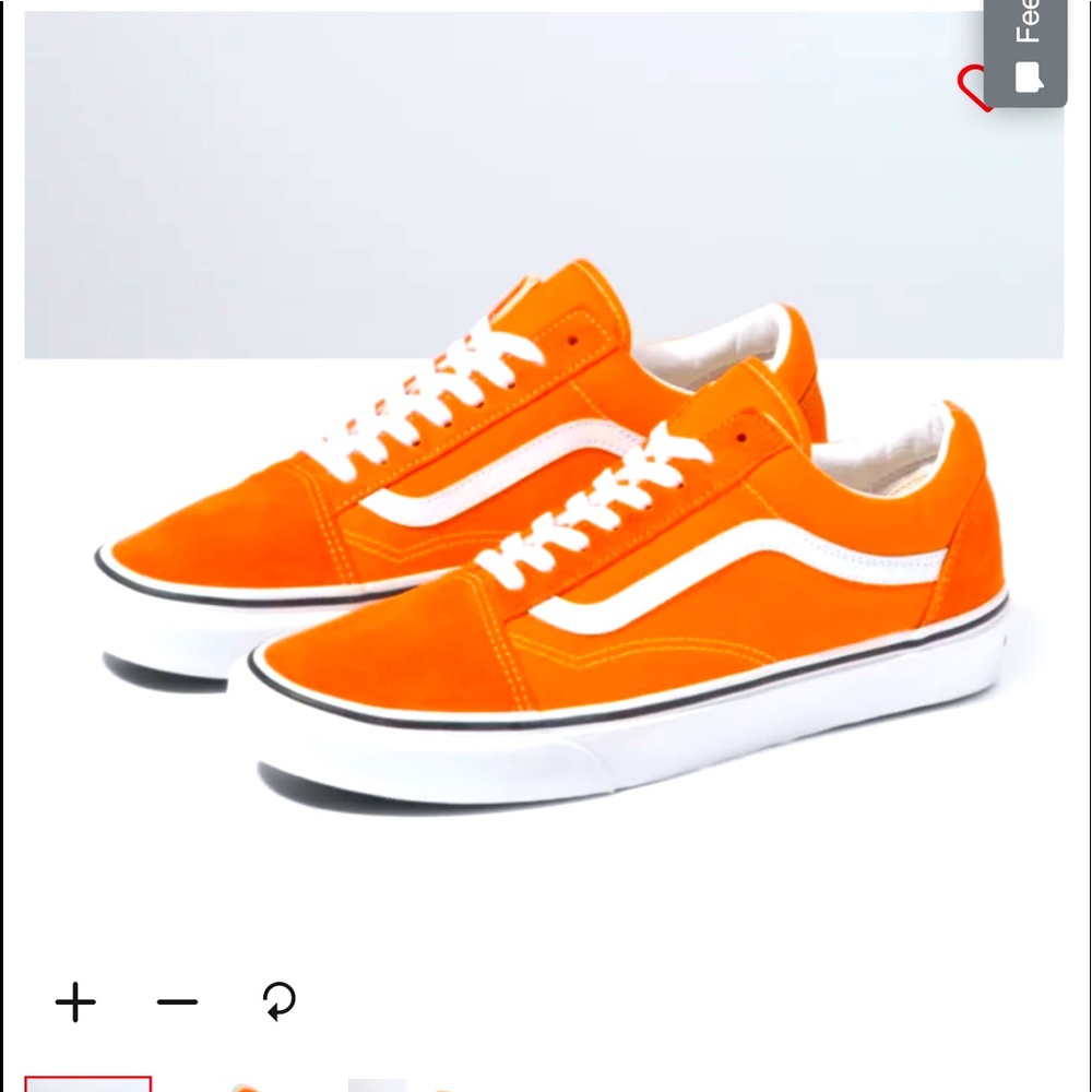 Old Skool Vans Size 7.5 Blazing Orange